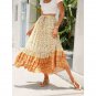 New Lace Stitching Long Skirt Human Cotton Bohemian Beach Vacation Style