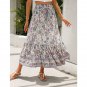 New Lace Stitching Long Skirt Human Cotton Bohemian Beach Vacation Style