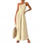 Summer European American New Style Ladies Sexy Sling Narrow-Waist Pocket Straight Sleeveless Jumpsui