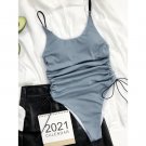 New One-Piece Swimsuit Drawstring Bikini Women
