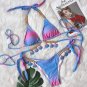 Gradient Print Sexy Laced-Up Bikini Female Split Luxury Crystal Shell Swimsuit