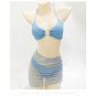 New Style Bikini Solid Color European American Sexy Three-Piece Swimsuit Women