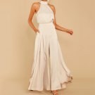 European American Jumpsuit Women Spring Summer Off-The-Shoulder High Waist Wide @-