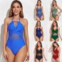 New Lace One-Piece Swimsuit Women European American Sexy Cross Bikini