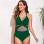 New Lace One-Piece Swimsuit Women European American Sexy Cross Bikini