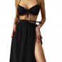 New Solid Color Three-Piece Swimsuit Chiffon Cover Skirt Laced-Up Sexy Bikini