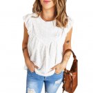Summer Fashion Jacquard Women's T-Shirt Casual Versatile Short-Sleeved Flying Sleeve Top