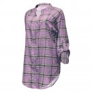 Autumn New Style European American Plaid Printed v-Neck Long-Sleeved Shirt Dress Women