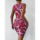 Dress Women Summer New Style European American Women's Wear Hip Print Mid-Length