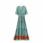 Hot-Selling Printed Stitching Fringed Long Skirt Dress