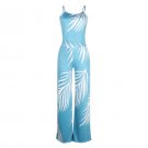 European American Women's Clothing Sling High Waist Printed Flared Pants Jumpsuit