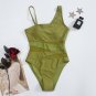 European American Sexy Shaping Solid Color Net One-Piece Halter Bikini Swimsuit Women