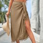 European American Multi-Purpose Beach Towel Seaside Vacation Sunscreen Fringed Shawl One-Piece Apron