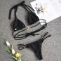 Crystal Diamond Solid Color Laced-Up Bikini European American Sexy Swimsuit
