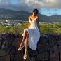 New Style Seaside Vacation Sling Beach Dress Sexy V-Neck Halter Hollow Long Sunscreen