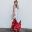 European American Sexy Four-Sided Elastic Digital Print Loose Sling Two-Color Dress Long Skirt