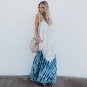 European American Sexy Four-Sided Elastic Digital Print Loose Sling Two-Color Dress Long Skirt
