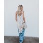 European American Sexy Four-Sided Elastic Digital Print Loose Sling Two-Color Dress Long Skirt
