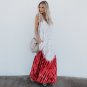 European American Sexy Four-Sided Elastic Digital Print Loose Sling Two-Color Dress Long Skirt