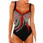 New Style European American Hot-Selling Sling Vintage Printed One-Piece Swimsuit Women's Halter Tria