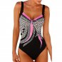 New Style European American Hot-Selling Sling Vintage Printed One-Piece Swimsuit Women's Halter Tria