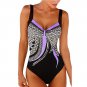 New Style European American Hot-Selling Sling Vintage Printed One-Piece Swimsuit Women's Halter Tria