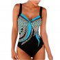 New Style European American Hot-Selling Sling Vintage Printed One-Piece Swimsuit Women's Halter Tria