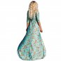 Summer New Style Shirt Skirt Printed Dress Mid-Sleeved v-Neck Long