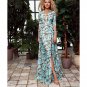 Summer New Style Shirt Skirt Printed Dress Mid-Sleeved v-Neck Long