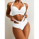 European American New Style bikini Swimsuit Steel Support Fashion Sexy Print High Waist Split