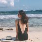 Swimsuit Women One-Piece Sexy Backless Bikini New Style Black Belly Covering Hot Spring