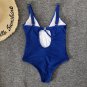 Vintage Printed Ethnic Style One-Piece Swimsuit v-Neck Bikini