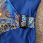 Vintage Printed Ethnic Style One-Piece Swimsuit v-Neck Bikini
