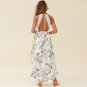 European American Plus Size Women's Deep V Sexy Beach Hollow Lace Sling Irregular Skirt Dress