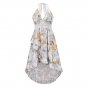 European American Plus Size Women's Deep V Sexy Beach Hollow Lace Sling Irregular Skirt Dress