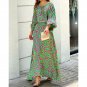 European American Women's Summer New Style Loose Large Size Printed Long-Sleeved Top High Waist Long