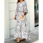 European American Women's Summer New Style Loose Large Size Printed Long-Sleeved Top High Waist Long