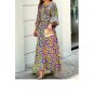 European American Women's Summer New Style Loose Large Size Printed Long-Sleeved Top High Waist Long
