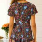 Women Bohemia Style Floral Print Beach Bandage Falbala V-Neck Short Sleeve Dress