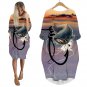 3D Digital Carp Print Long Sleeve Dress Casual Women's Clothing