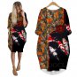3D Digital Carp Print Long Sleeve Dress Casual Women's Clothing
