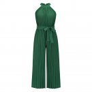Sexy Halterneck Sleeveless Pleated Jumpsuit Trousers Summer New Style Lace-Up Slim-Fit Ple