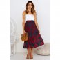 Sweet European American Style Pocket Pleated Ladies Skirt Long