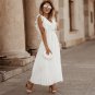 Fashion Slim-Fit Sexy Ruffle Sleeve Chiffon Pleated Skirt Solid Color Dress