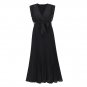 Fashion Slim-Fit Sexy Ruffle Sleeve Chiffon Pleated Skirt Solid Color Dress