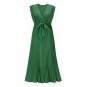 Fashion Slim-Fit Sexy Ruffle Sleeve Chiffon Pleated Skirt Solid Color Dress