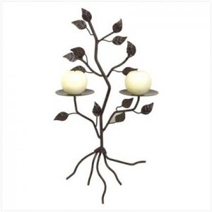 Tree Shaped Wall Candle Holder - 38028