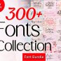 300 Fonts All in Collection, Bundle Script fonts pack, Serif fonts set