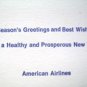 American Airlines AA Seasons Greeting Card 1960's-70's
