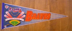 Atlanta Braves New Baseball Pennant 1990's Wincraft